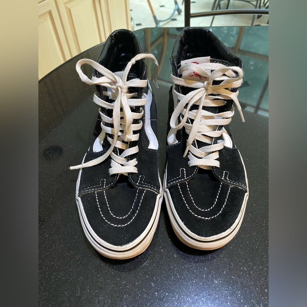 VANS Black HIGH-TOP SKATE SHOES size 9.5 W - Picture 2 of 7